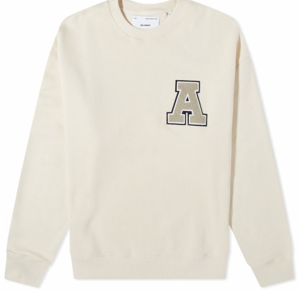 Axel Arigato Streetwear Crew Neck Sweatshirt Mens Beige size small with A emblem